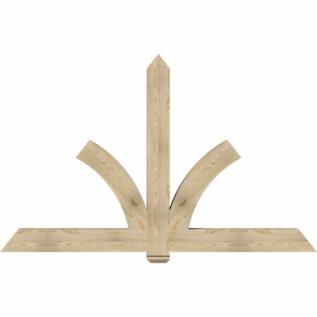Ekena Millwork Redmond Rough Sawn Timber Gable Bracket, Douglas Fir, 84"W x 53"H x 6"D x 6"F, 15/12 Pitch GBW084X53X0606RED00RDF
